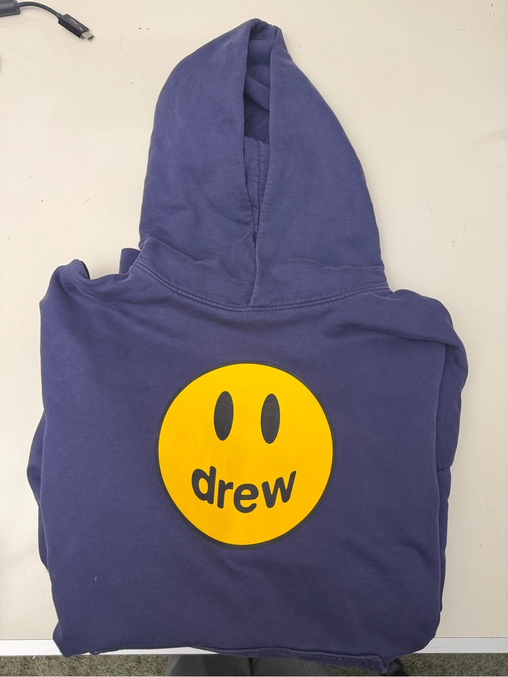 Men’s XL drew house navy hoodie with yellow smiley logo